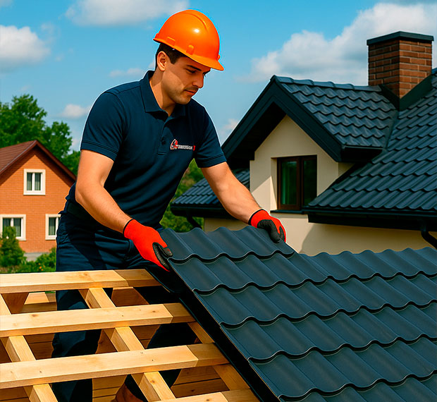 Кровля из металлочерепицы под ключ в Домодедово