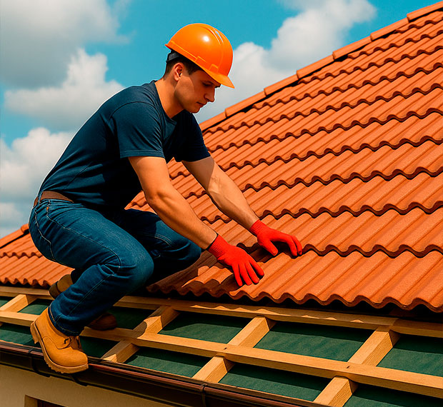 Кровля из цементно-песчаной черепицы в Домодедово