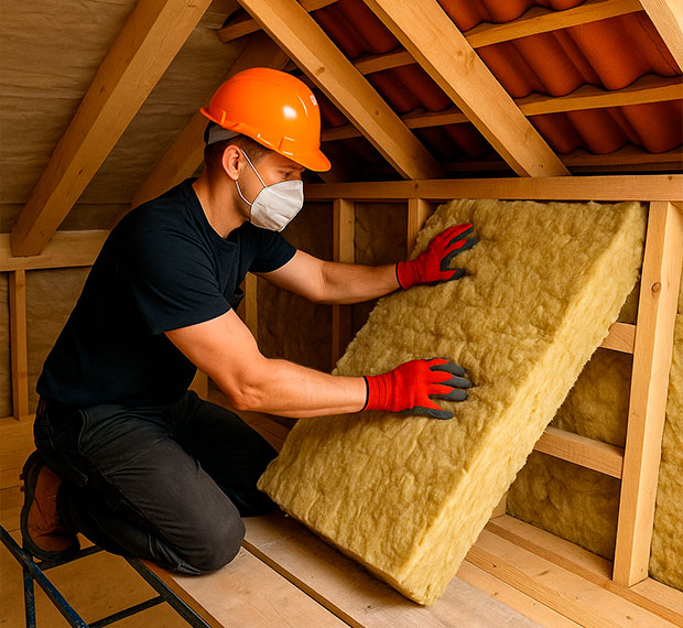 Утепление мансардной крыши в Домодедово